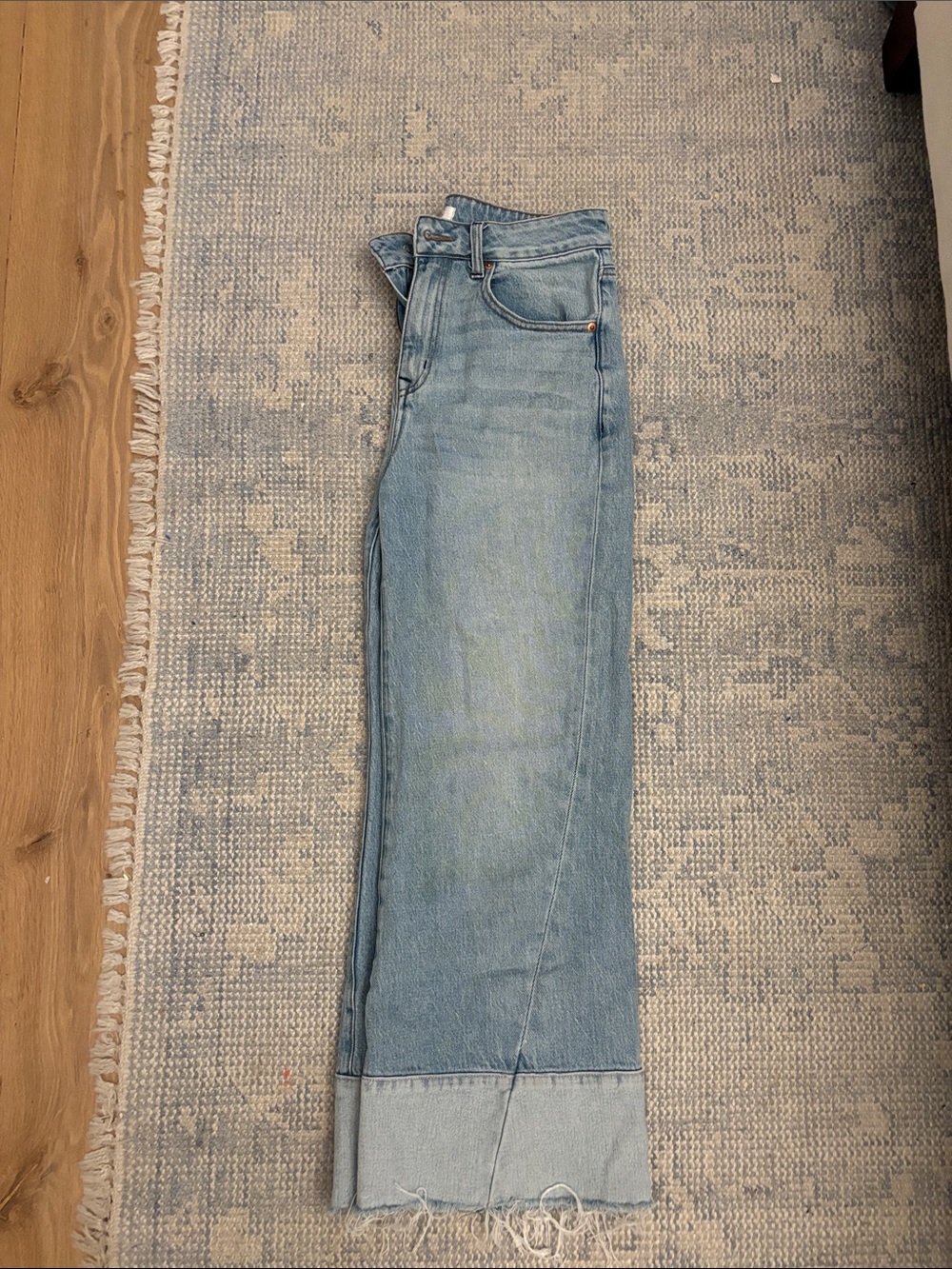 Evereve Light Blue Wide-Leg High-Rise Jeans
